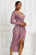 High-low Ruched Surplice Long Sleeve Dress