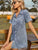 Button Up Short Sleeve Mini Denim Dress