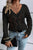 Openwork V-Neck Long Sleeve Sweater