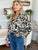 Double Take Full Size Printed Ruffle Trim Balloon Sleeve Shirt