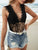 Lace Backless V-Neck Sleeveless Bodysuit