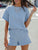 Raw Hem Round Neck Top and Shorts Set