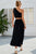 Ruched One Shoulder Top and Slit Skirt Set