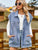 Button Up Collared Neck Sleeveless Denim Jacket