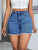 Raw Hem High Waist Denim Shorts