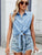 Collared Neck Sleeveless Denim Top