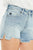 Kancan High Rise Side Slit Denim Shorts