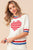 BiBi US Flag Theme Striped Heart Sweater