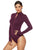 Full Size Ribbed Half Zip Long Sleeve Bodysuit