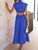 Cutout Mock Neck Sleeveless Ruched Dress