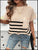 Striped Round Neck Short Sleeve Sweater