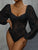 Lace Balloon Sleeve Bodysuit