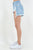 American Bazi High Waist Fringed Hem Denim Shorts