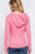 ACTIVE BASIC Waffle Knit Drawstring Zip Up Long Sleeve Hoodie