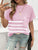 Striped Round Neck Short Sleeve Sweater