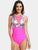 Cutout Printed Round Neck One-Piece Swimwear