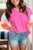 Color Block Round Neck Long Sleeve Top