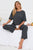 Slit Round Neck Top and Pants Lounge Set