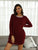 Contrast Round Neck Long Sleeve Lounge Dress