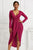 High-low Ruched Surplice Long Sleeve Dress