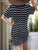 Chevron Round Neck Short Sleeve Knit Dress