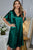 Satin Flutter Sleeve Side Slit V-Neck Night Dress