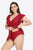 Plus Size Ruffled Plunge Swim Dress and Bottoms Set