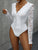 V-Neck Long Sleeve Lace Bodysuit