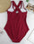 Crisscross Plunge Wide Strap One-Piece Swimwear