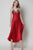 Full Size Lace Trim V-Neck Spaghetti Strap Satin Night Dress