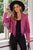 Fringe Trim Lapel Collar Cropped Blazer