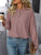 Eyelet Round Neck Long Sleeve Top