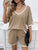 Contrast Trim V-Neck Top and Shorts Set