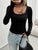 Lace Detail Scoop Neck Long Sleeve T-Shirt