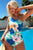 Cutout Printed Single Shoulder One-Piece Swimwear