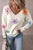 Crochet Flower V-Neck Long Sleeve Sweater