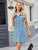 Pocketed Button Up Sleeveless Denim Dress