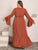 Plus Size V-Neck Flare Sleeve Maxi Dress