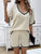 Contrast Trim V-Neck Top and Shorts Set