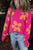 Flower Round Neck Long Sleeve Sweater