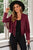 Fringe Trim Lapel Collar Cropped Blazer