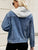 Drawstring Hooded Button Up Denim Jacket