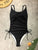 Drawstring Scoop Neck Sleeveless One-Piece Swimwear