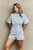 Collared Neck Denim Romper with Pockets