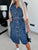 Collared Neck Cap Sleeve Denim Dress