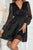 Glitter Surplice Long Sleeve Mini Dress