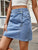 Pocketed High Waist Denim Skirt