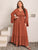 Plus Size V-Neck Flare Sleeve Maxi Dress