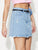 Distressed Raw Hem Mini Denim Skirt