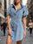 Button Up Puff Sleeve Denim Dress